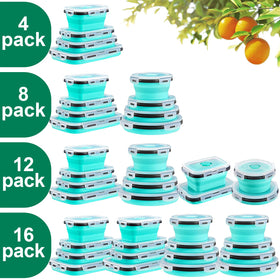 Sudaya 12oz collapsible container folded compact for on-the-go lunches.