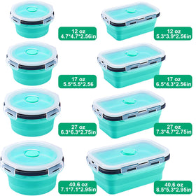 Sudaya 17oz collapsible container folded flat for easy bag packing.