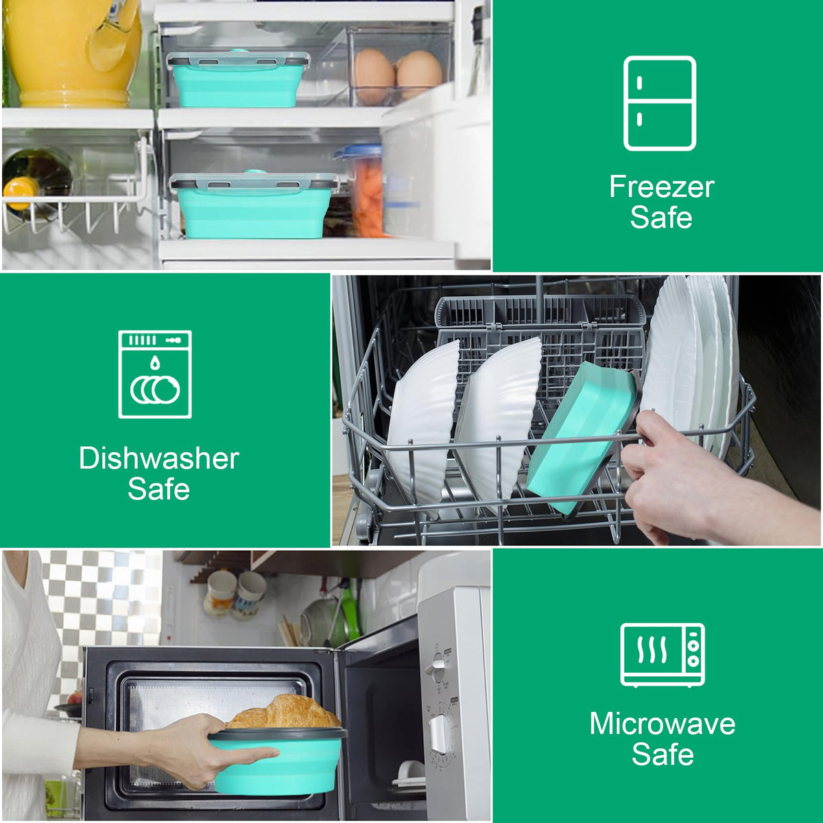 Sudaya microwave-safe and dishwasher-safe containers for quick reheating and easy cleanup.