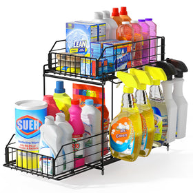 SUEH DESIGN under sink organizer with two-tier drawers for efficient storage.