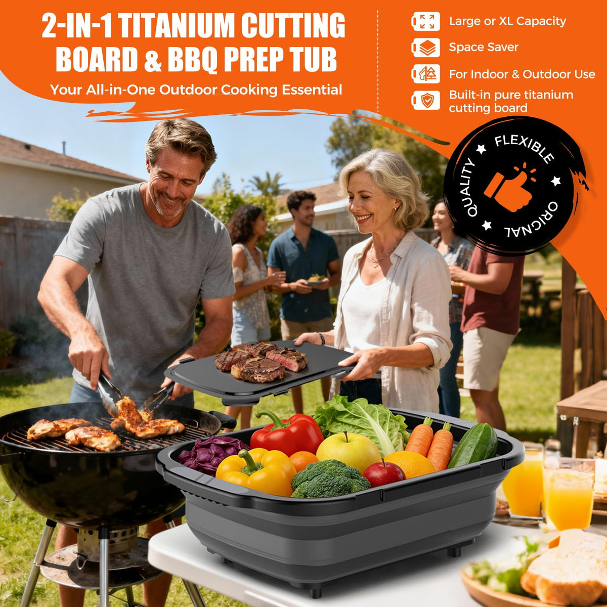 Sufkodu titanium cutting board detail showing durability and knife-friendliness.