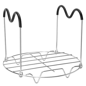Sugaroom steamer rack with long handles lifting chicken safely from pot