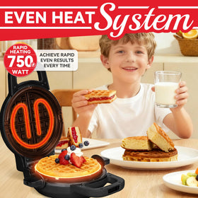 SugarWhisk 6-inch ceramic-coated plates ready for crispy waffles and simple cleanup.