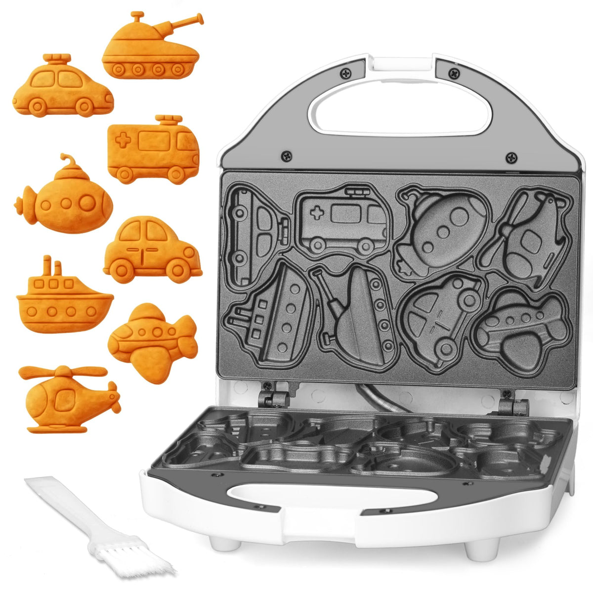 SugarWhisk car waffle maker with a nonstick surface for easy release of waffles.