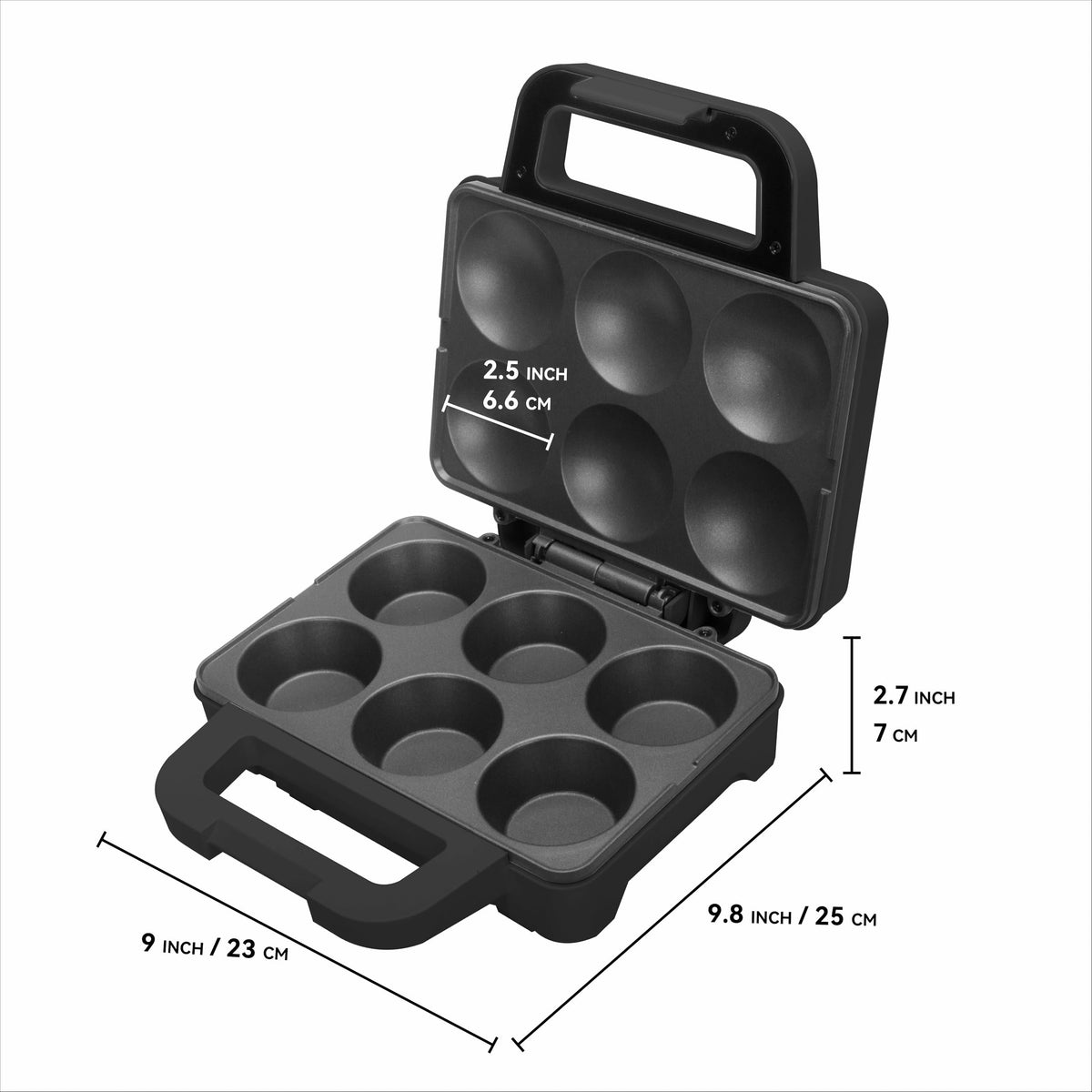 SugarWhisk bakes six 2.5-inch treats evenly for quick family snacks