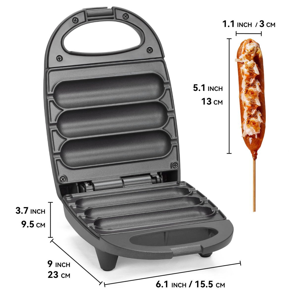 SugarWhisk corn dog maker deluxe design suits family gatherings and casual entertaining.