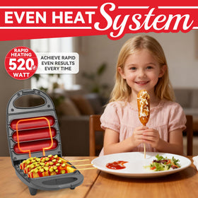 SugarWhisk corn dog maker side openings enable easy stick insertion during prep.