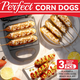 SugarWhisk corn dog maker stick insertion feature for quick, mess-free loading.