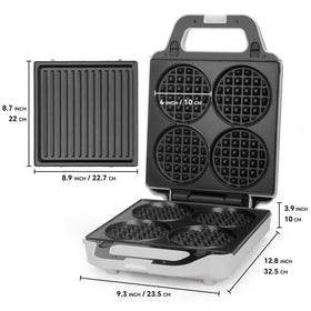 SugarWhisk family-friendly kitchen appliance suited for waffles and sandwiches.