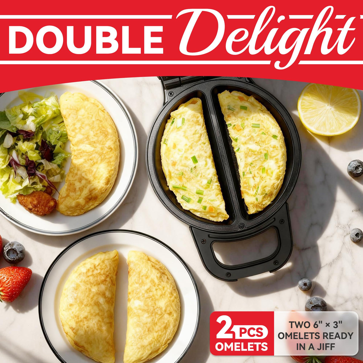 SugarWhisk Flip Omelette Maker features a ready-to-cook indicator for optimal temperature.