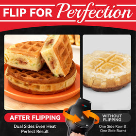 SugarWhisk flip-friendly nonstick plates ensure even browning on both sides.
