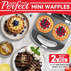 SugarWhisk Mini Chaffle Maker heats quickly for fast breakfasts.