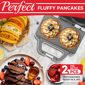 SugarWhisk Pancake Maker with heat indicator light for fast preheating.