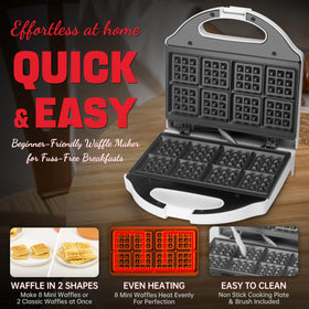 SugarWhisk Square Waffle Maker indicator light signaling preheat status.