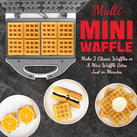 SugarWhisk Square Waffle Maker producing two 4-inch waffles for a quick morning.