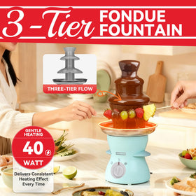SugarWhisk top-tier tray evenly distributing chocolate across dippables.