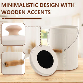 Sugoods bin featuring wooden knob for easy opening