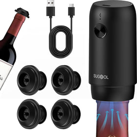 SUGOOL electric wine saver pump preserves bottle freshness after opening