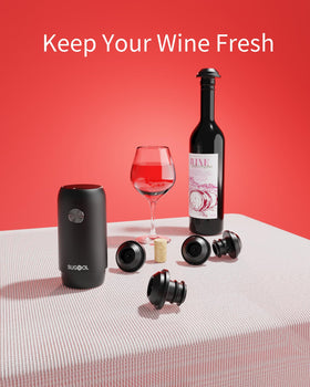 SUGOOL vacuum wine stopper set creates a tight seal to slow oxidation