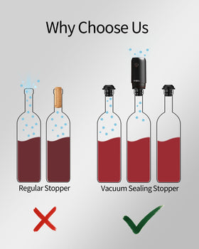 SUGOOL wine sealer in action keeps opened bottles fresh for days