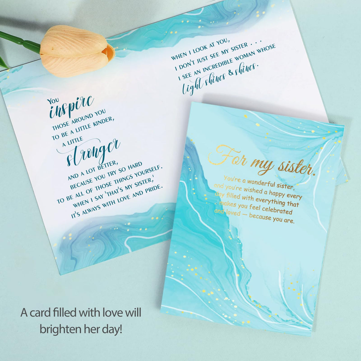 Suhctuptx double-sided greeting card with ready-to-gift message