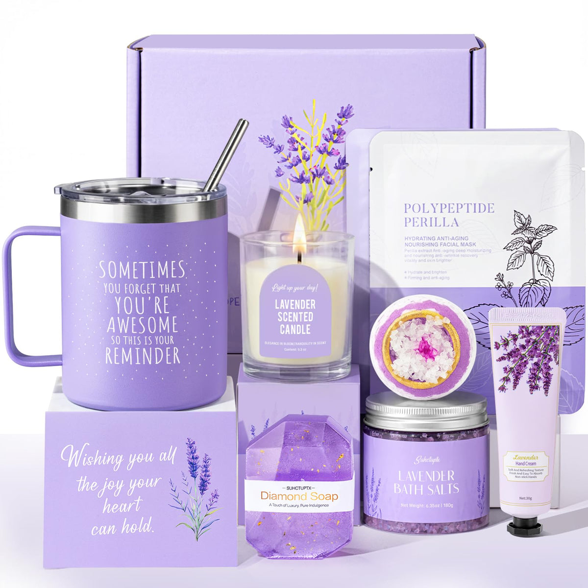 Suhctuptx lavender candle for calming ambiance in any room