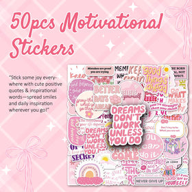 Suhctuptx pink motivational stickers for journaling and notes