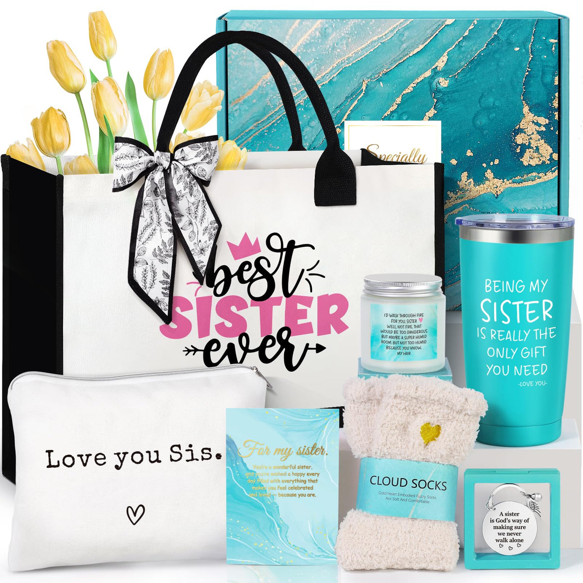 Suhctuptx sister gift set tote for daily use and travel