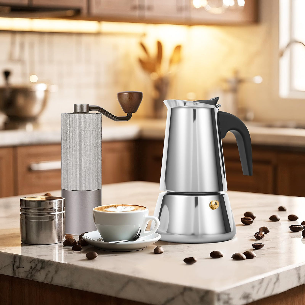 Suiitat Moka Pot brew release during pouring steam