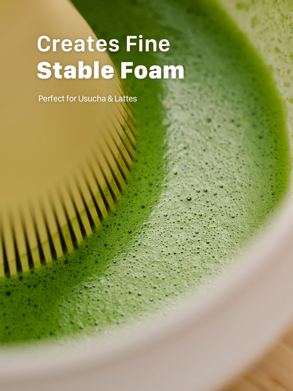 SUITENDO Resin Matcha Whisk matte finish reduces splashes.