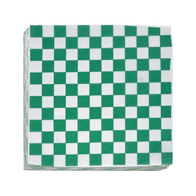 Suiwen green and white checkered deli paper for grease resistance and easy wraps.