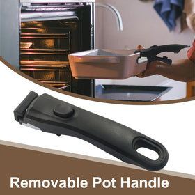 Suiwtin compact removable pot handles design saves cabinet space and prevents scratches.