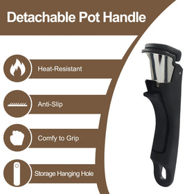 Suiwtin heat-resistant pot handles construction withstands high cooking temperatures.
