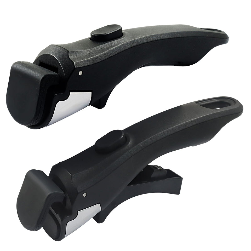 Suiwtin removable pot handles provide a secure grip for hot pots and pans.