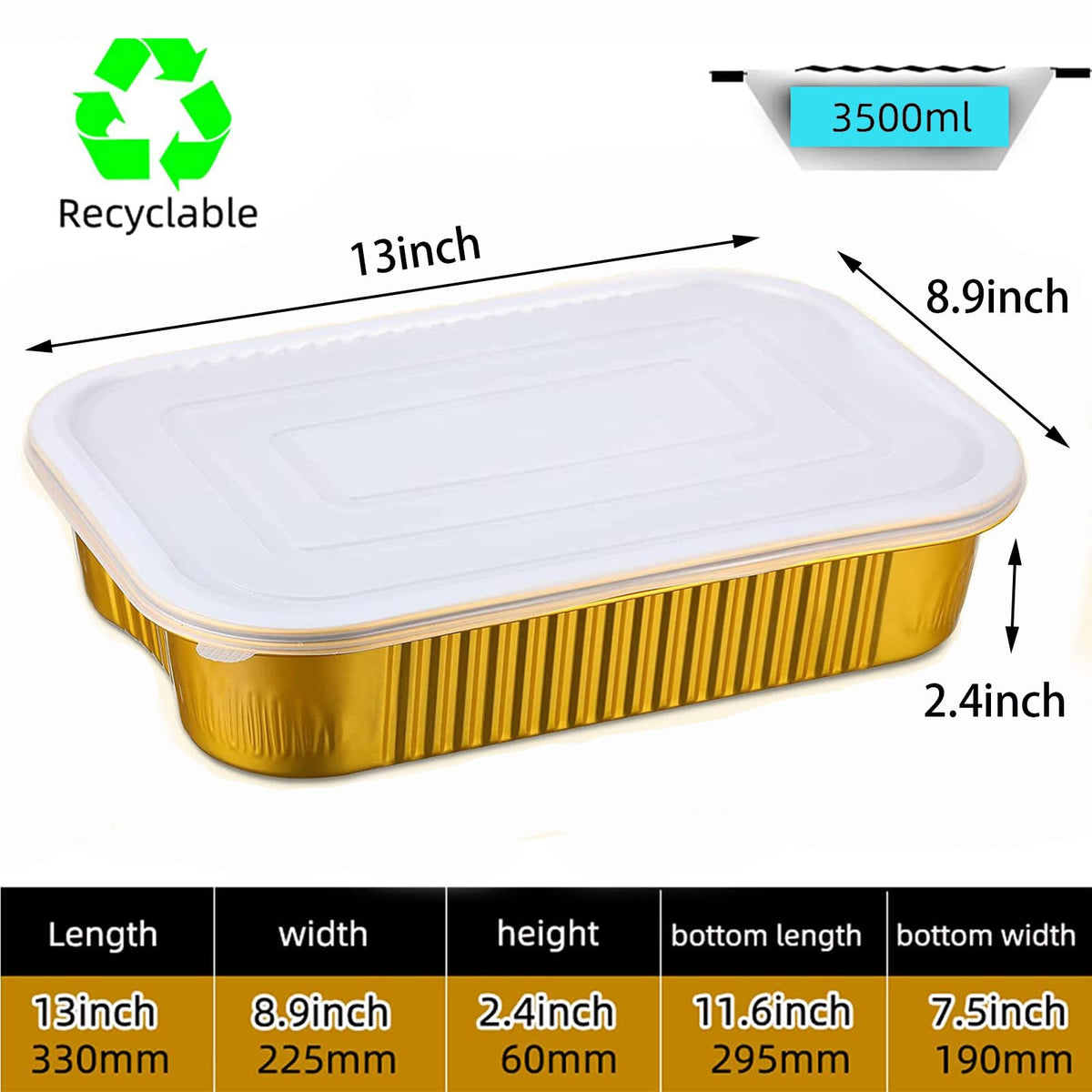 SuiXinCook heavy-duty aluminum pan with lid withstands high oven temps for versatile cooking.