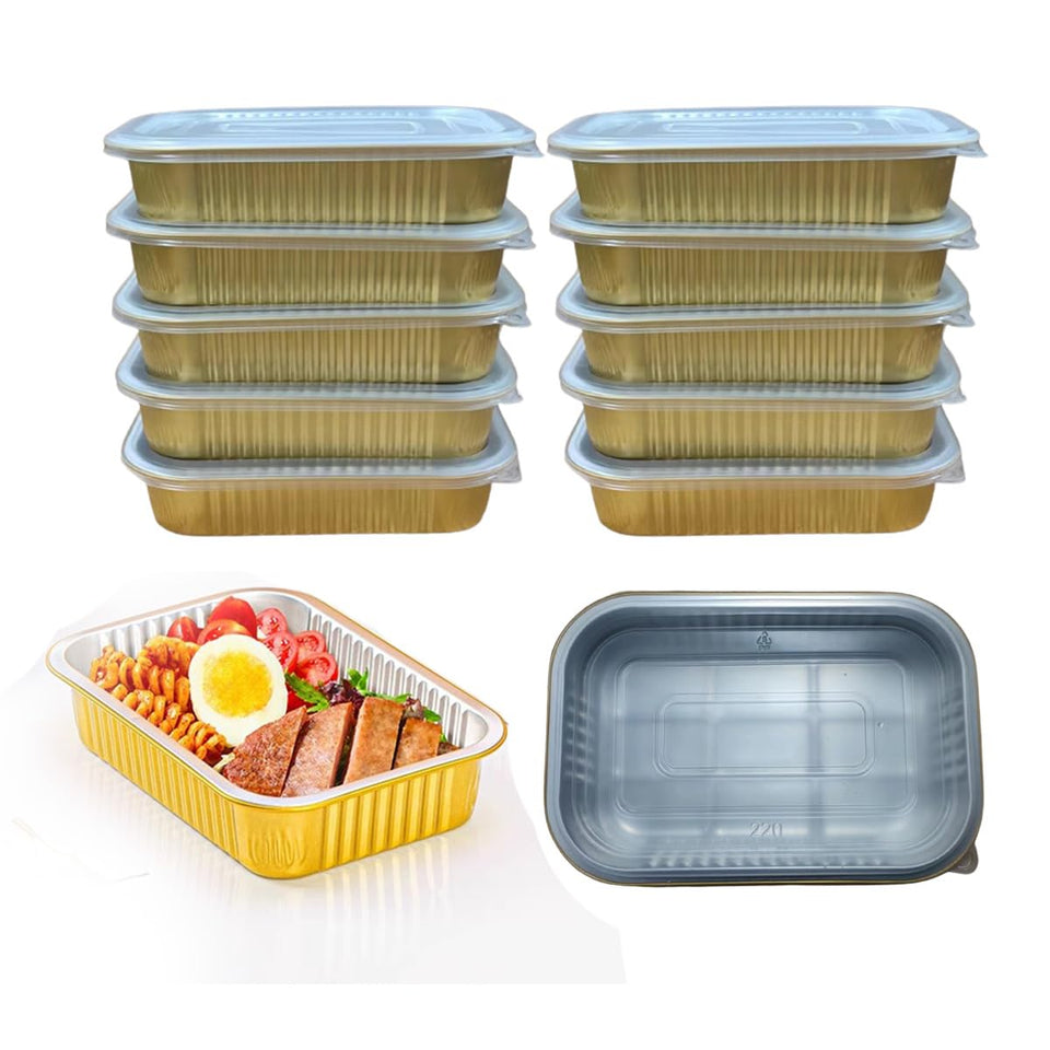 SuiXinCook gold foil pan with lid for easy takeout and reheating.