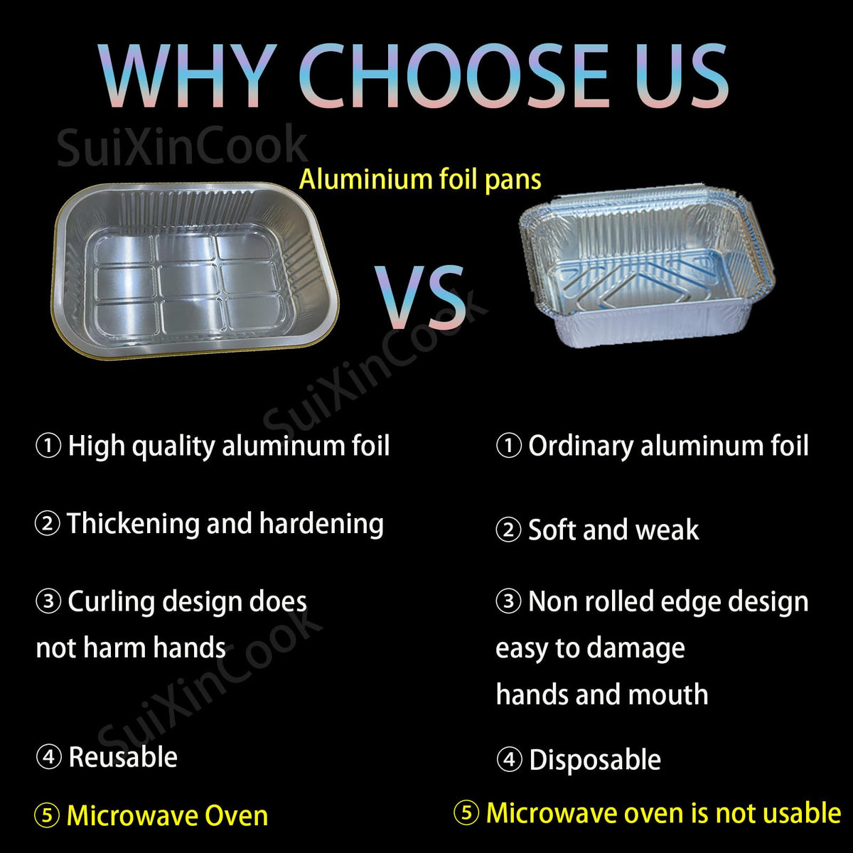 SuiXinCook microwave-safe foil pan for quick reheating.