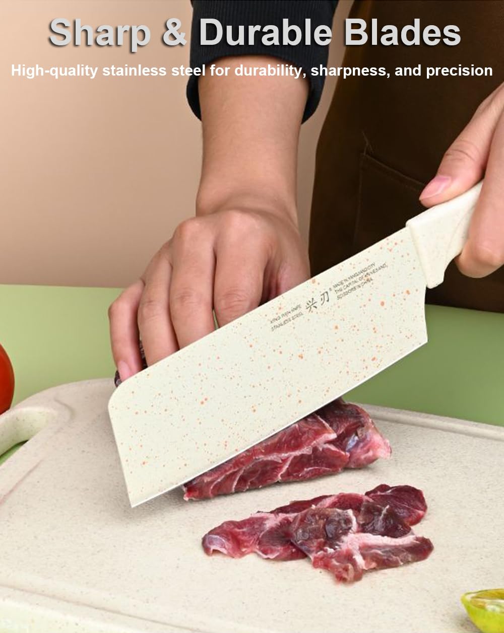 Sujayu kitchen scissors, paring knife, and peeler ready for precise prep.