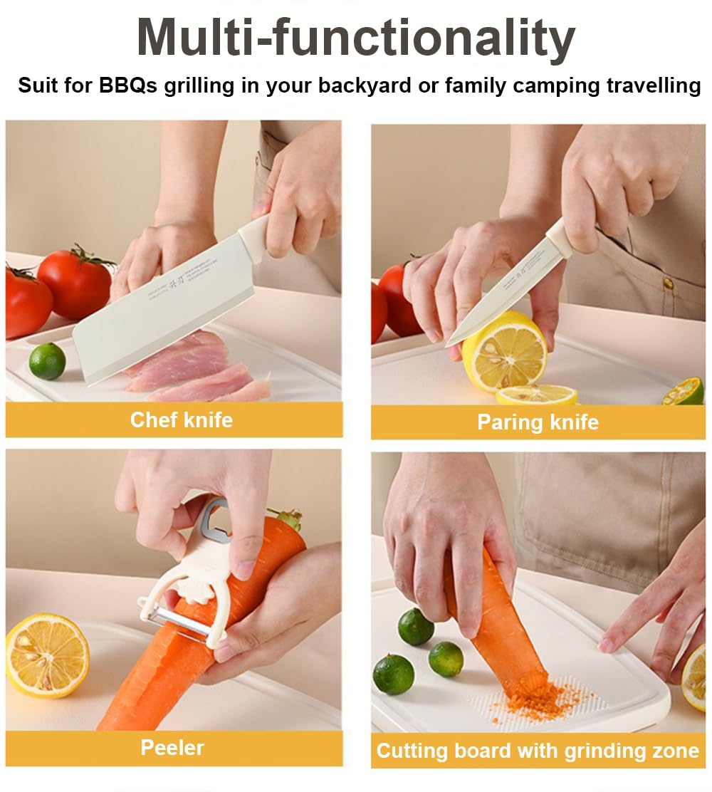 Sujayu wheat-straw cutting board featuring liquids groove keeps counters clean.