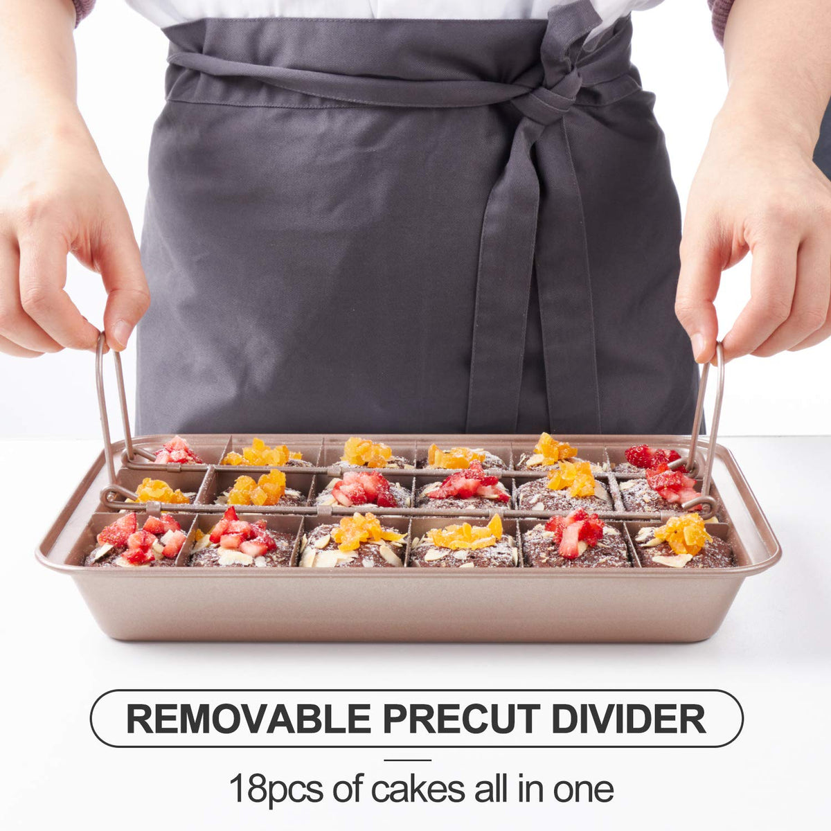 SUJUDE brownie pan with divider removed for versatile baking