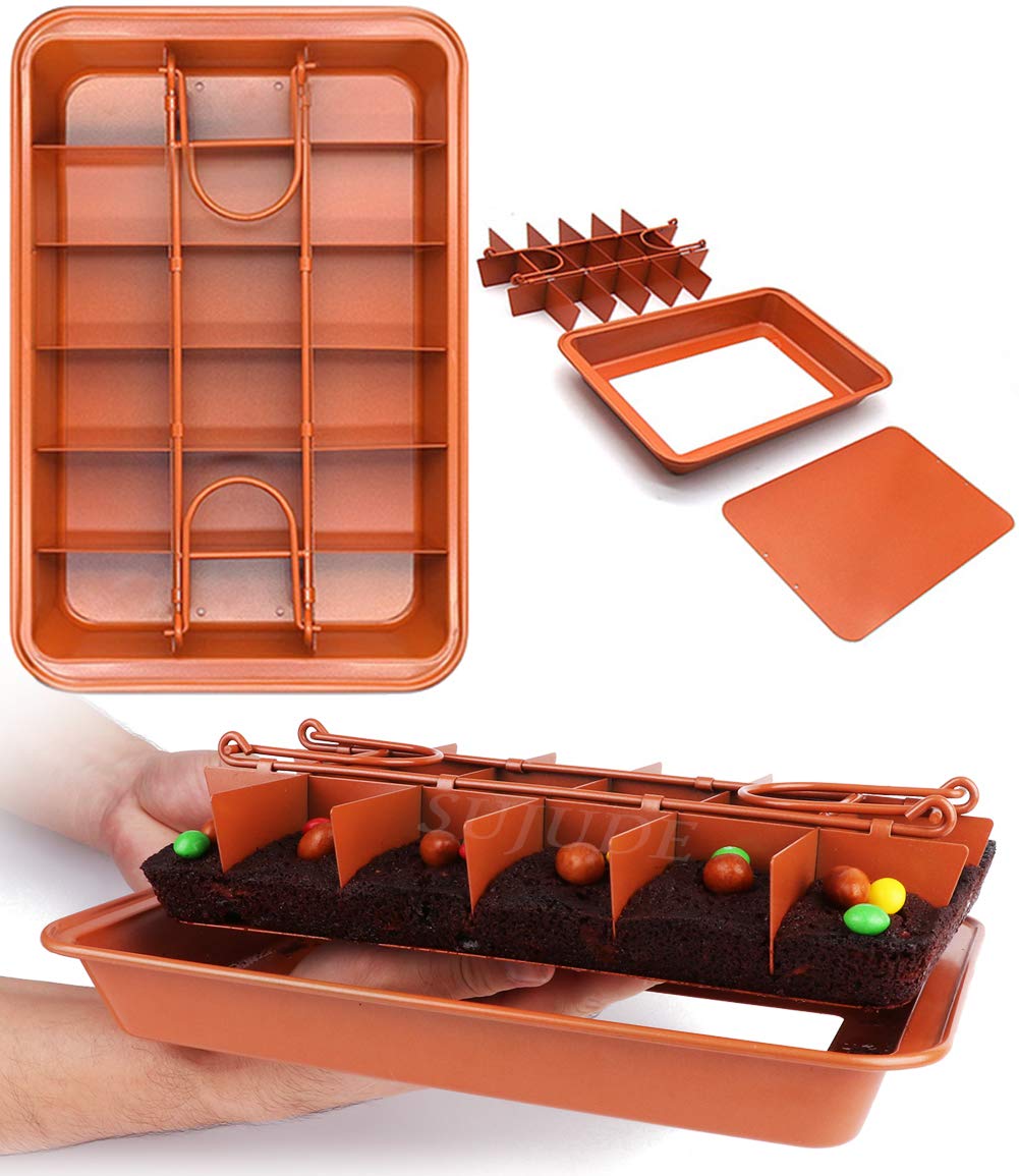SUJUDE easy-clean brownie pan reduces sticking and cleanup effort.