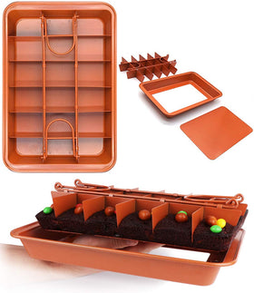 SUJUDE edge brownie pan with dividers for perfectly sliced brownies.