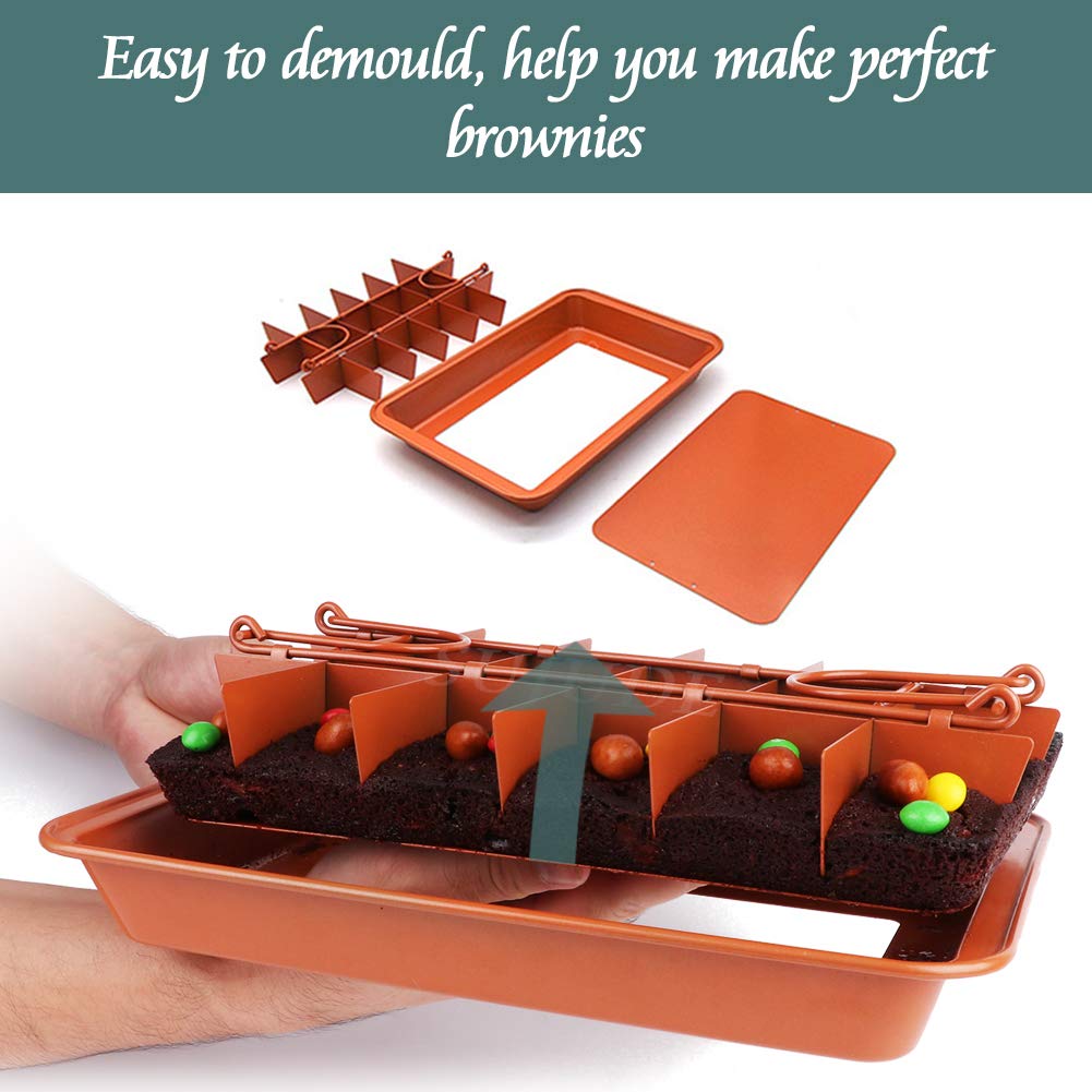 SUJUDE non-stick carbon steel brownie pan for easy release.
