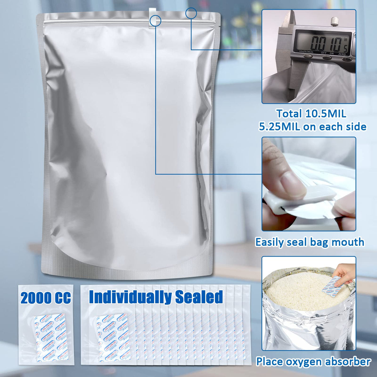 Sukerle zipper seals and clips enable reusable storage.