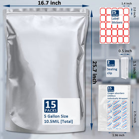 Sukerle 2000cc oxygen absorbers sealed for long-term freshness.
