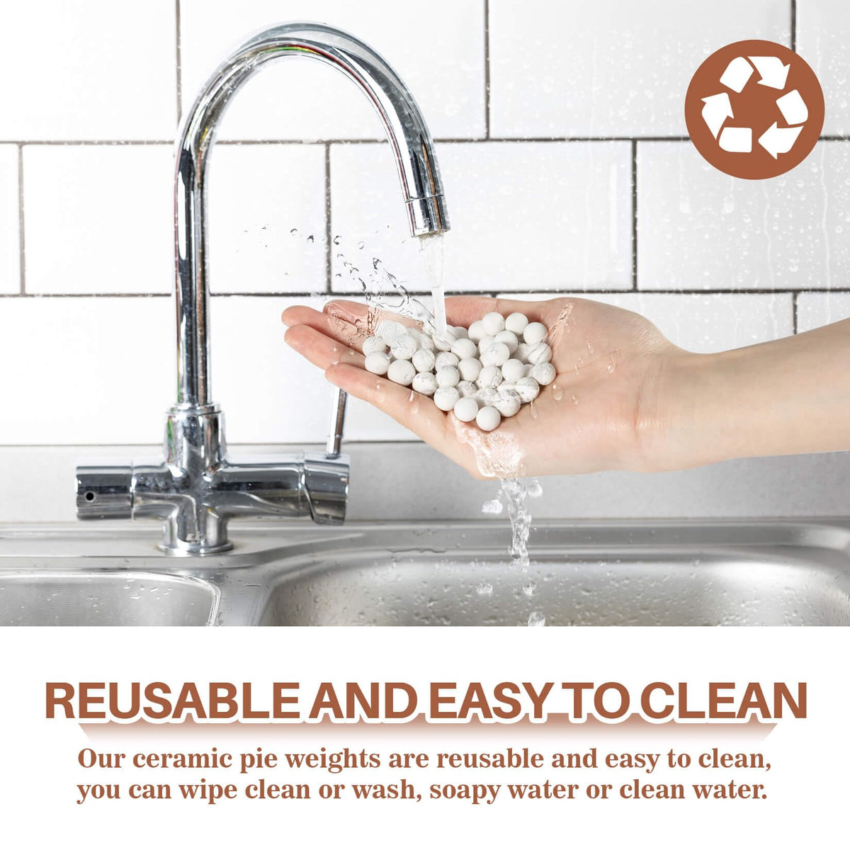 Sukh easy-cleanup pie weights simplify post-bake cleanup.