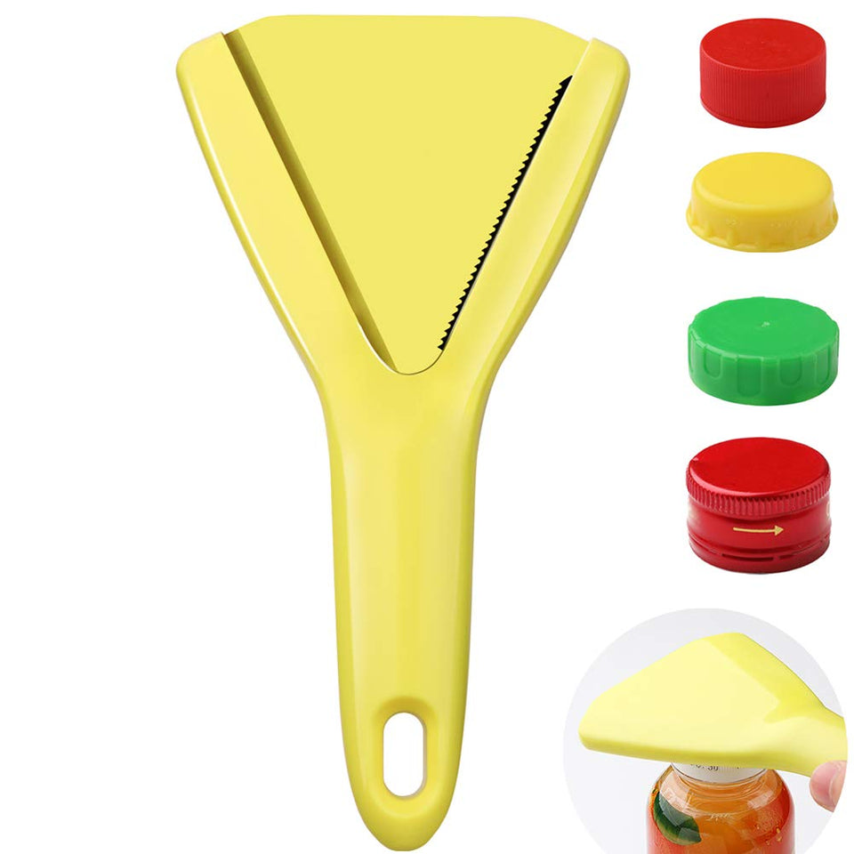 Sukiise Twist-Off opener displays sharp teeth gripping lids securely for easier opening.