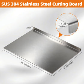 Sukinoonly SUS304 cutting-board side profile highlighting stable lip for steady chopping.
