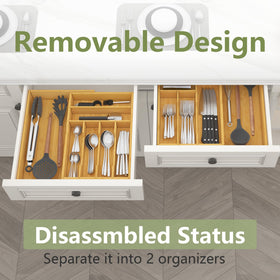 Wipe-clean bamboo construction offers simple maintenance and long-lasting use