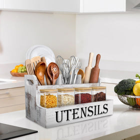 Suli organizer serves as a decorative countertop display